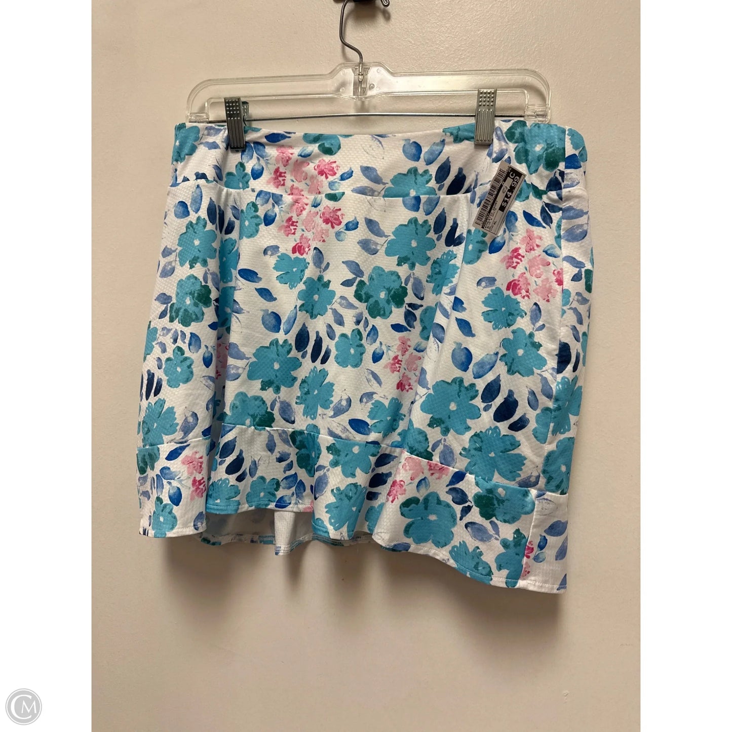 Athletic Skort By Gottex In Blue & White, Size: Xl