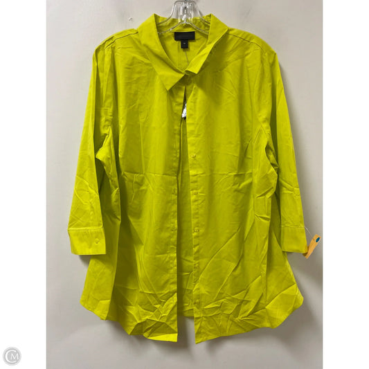 Blouse Long Sleeve By Worthington In Yellow, Size: 1x