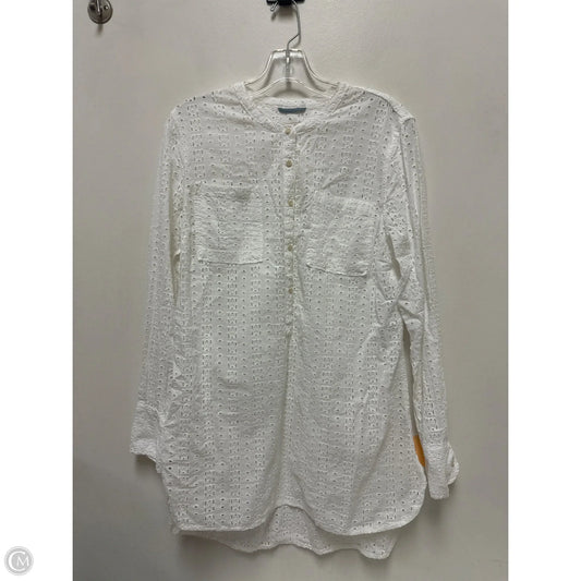 Tunic Long Sleeve By Merona In White, Size: L