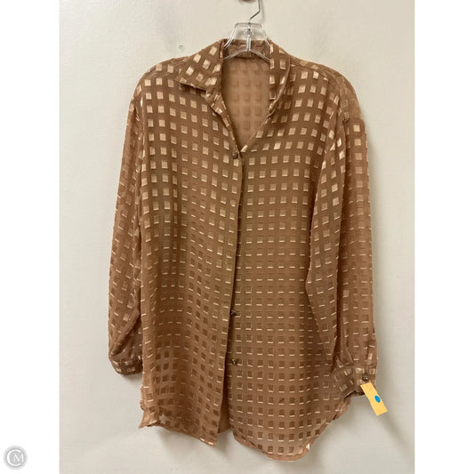 Blouse Long Sleeve By Clothes Mentor In Cream, Size: M