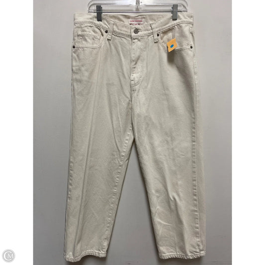 Jeans Straight By Lucky Brand In Cream Denim, Size: 12