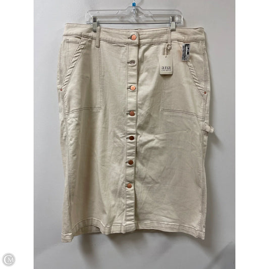 Skirt Midi By Ana In Cream Denim, Size: 20