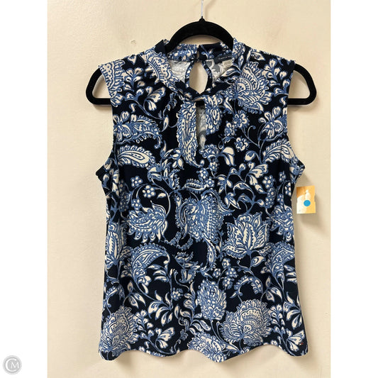 Top Sleeveless By Tommy Hilfiger In Blue & White, Size: S