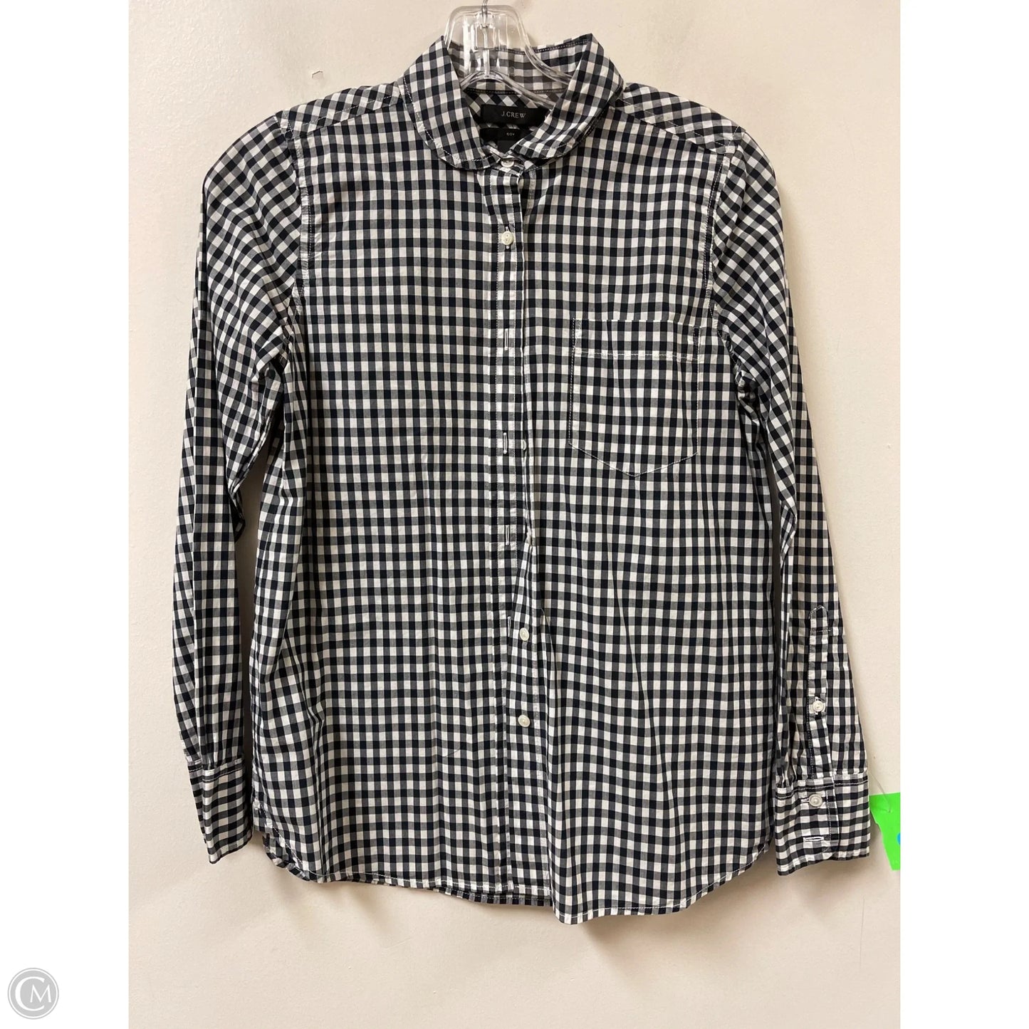 Blouse Long Sleeve By J. Crew In Blue & White, Size: Xs