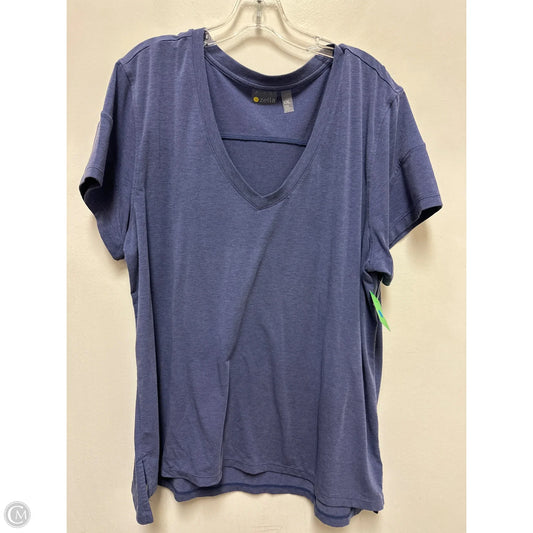 Athletic Top Short Sleeve By Zella In Blue, Size: 1x