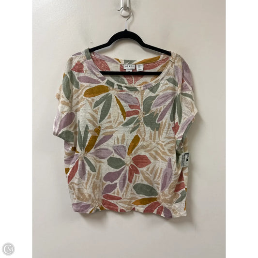 Top Short Sleeve By Nicole By Nicole Miller In Floral Print, Size: Xl