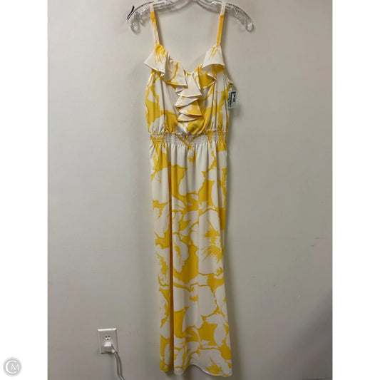 Dress Casual Maxi By Loft In White & Yellow, Size: S