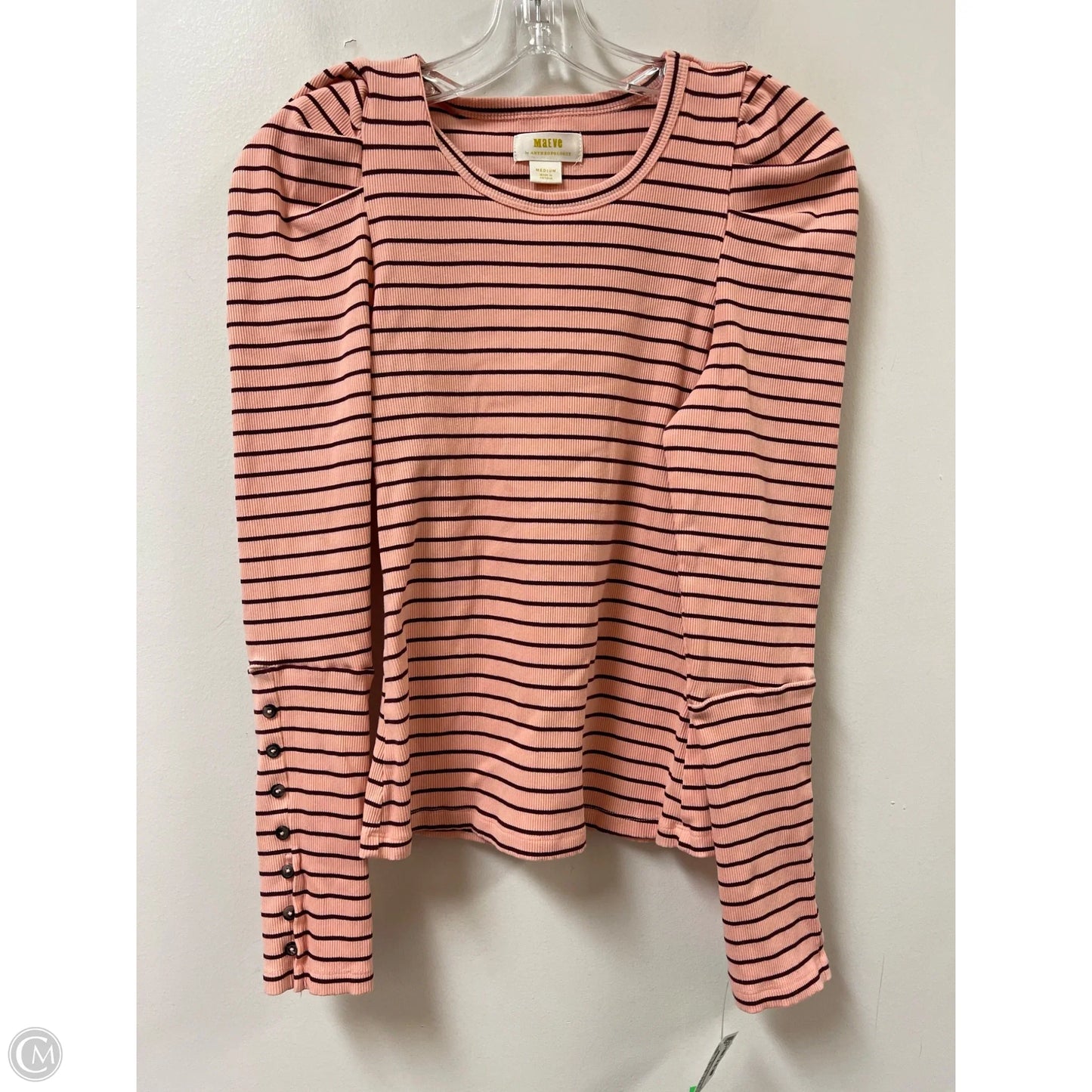 Top Long Sleeve By Maeve In Striped Pattern, Size: M