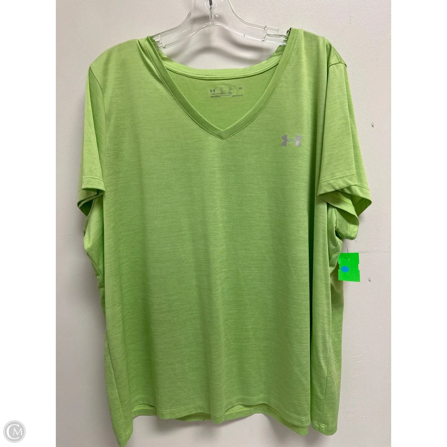 Athletic Top Short Sleeve By Under Armour In Yellow, Size: 2x