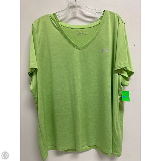 Athletic Top Short Sleeve By Under Armour In Yellow, Size: 2x