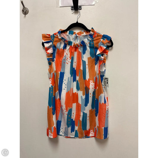 Top Short Sleeve By Clothes Mentor In Blue & Orange, Size: M