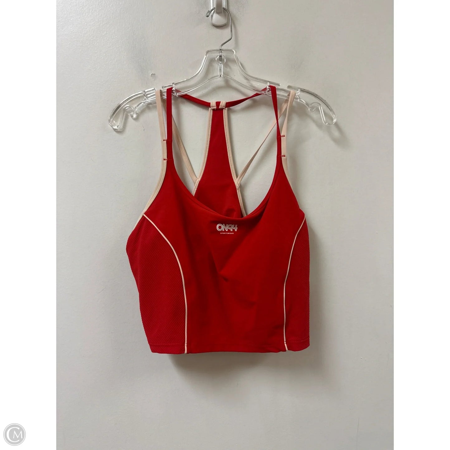 Athletic Bra By Old Navy In Cream & Red, Size: Xl