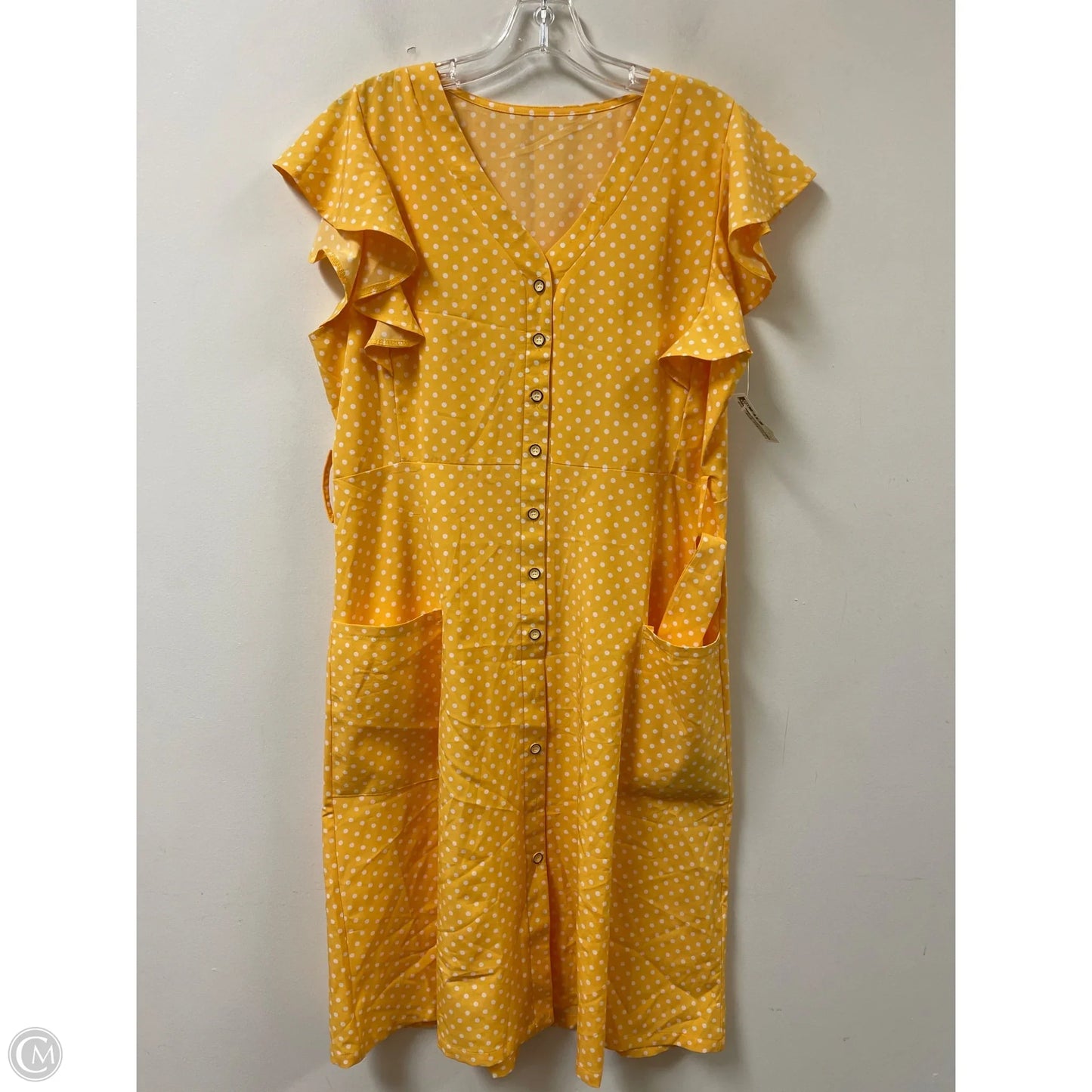 Dress Casual Midi By Clothes Mentor In Yellow, Size: Xl
