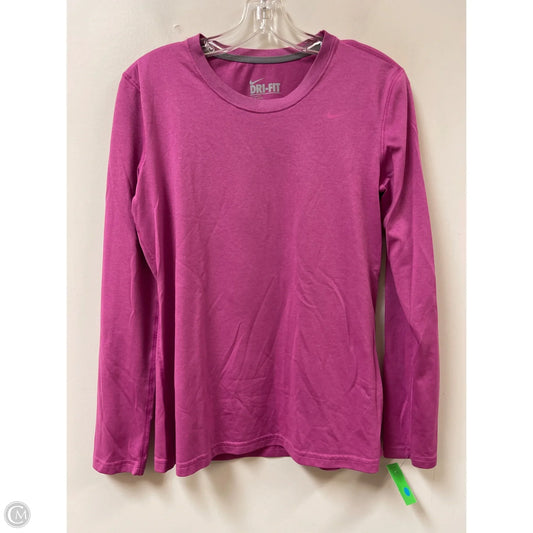 Athletic Top Long Sleeve Crewneck By Nike Apparel In Pink, Size: M