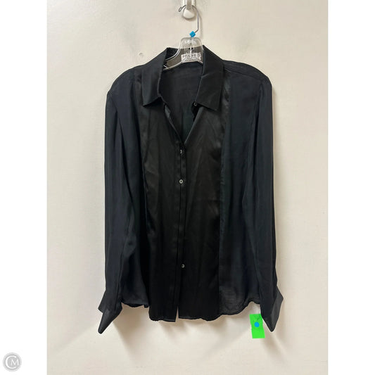 Blouse Long Sleeve By Frame In Black, Size: L