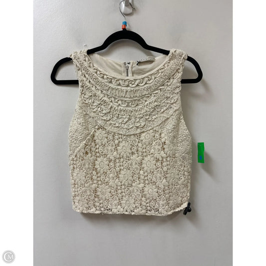 Top Sleeveless Designer By Alice + Olivia In Cream, Size: M