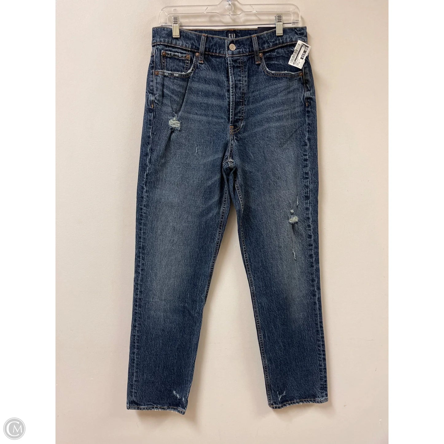 Jeans Straight By Gap In Blue Denim, Size: 10