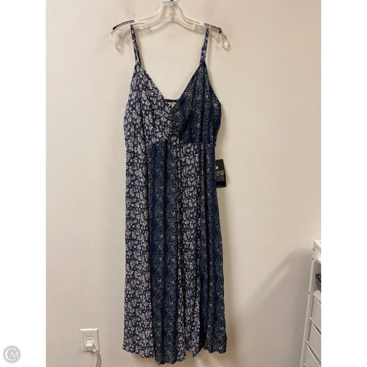 Dress Casual Maxi By Clothes Mentor In Blue & White, Size: 3x