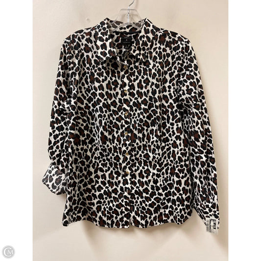 Blouse Long Sleeve By Talbots In Animal Print, Size: L
