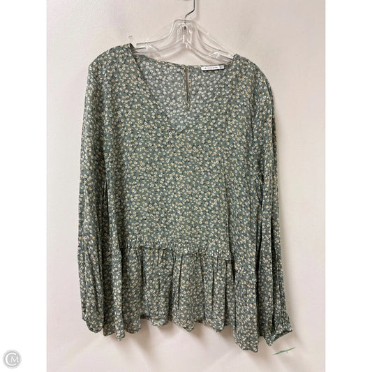 Top Long Sleeve By Staccato In Green, Size: L