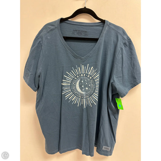 Top Short Sleeve By Life Is Good In Blue, Size: 2x