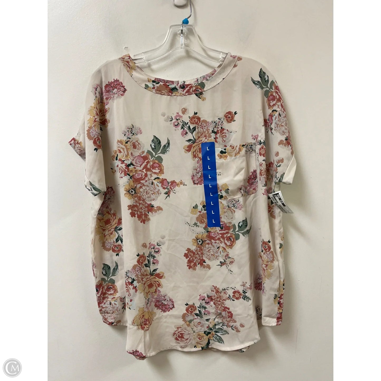 Top Short Sleeve By Buffalo David Bitton In Floral Print, Size: L