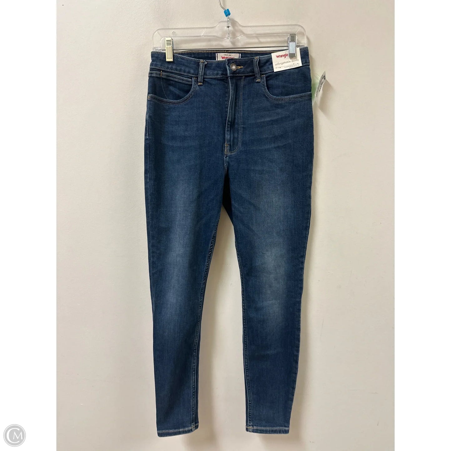 Jeans Skinny By Wrangler In Blue Denim, Size: 10