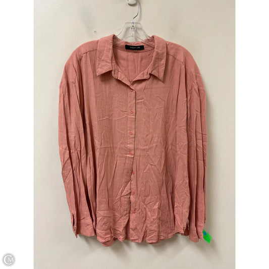 Blouse Long Sleeve By Sugar Lips In Pink, Size: M