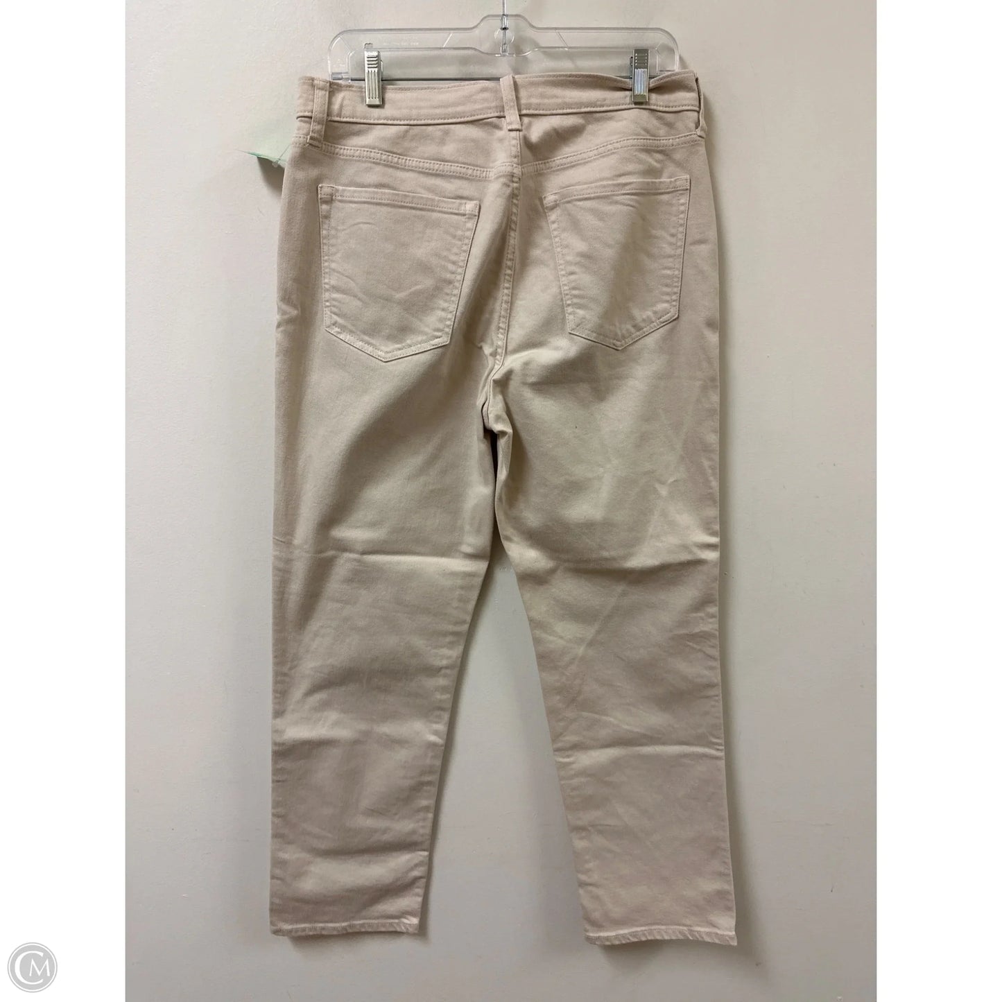Jeans Straight By Banana Republic In Cream Denim, Size: 10