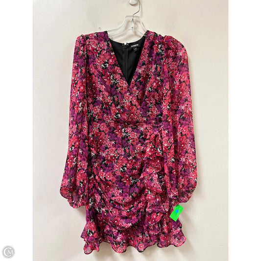 Dress Casual Short By Express In Floral Print, Size: Xs