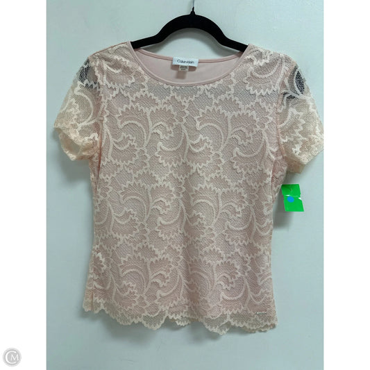 Top Short Sleeve By Calvin Klein In Pink, Size: S