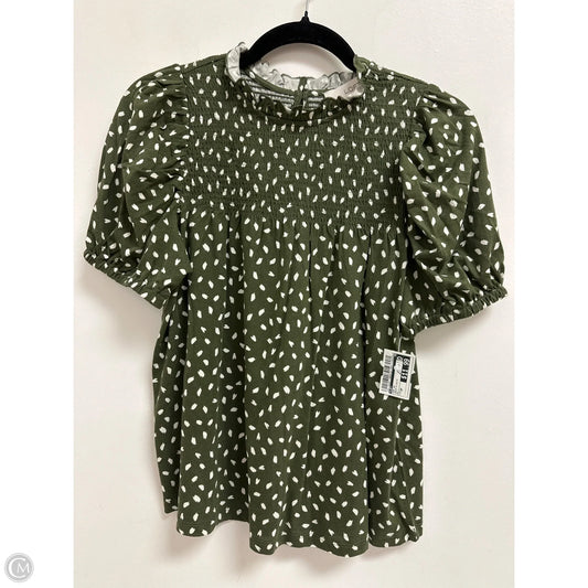 Top Short Sleeve By Loft In Green & White, Size: Sp