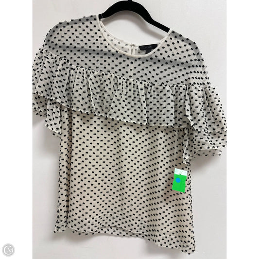 Top Short Sleeve By J. Crew In Black & Cream, Size: S