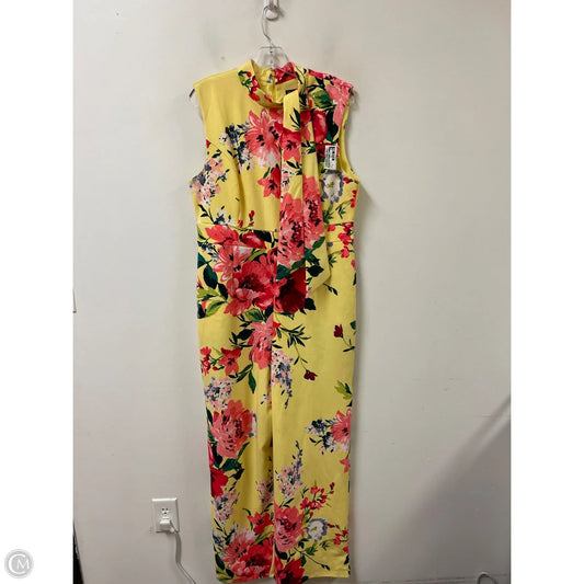 Jumpsuit By New York And Co In Pink & Yellow, Size: Xl