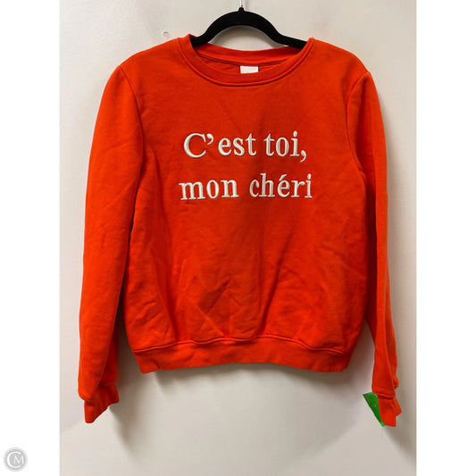 Sweatshirt Crewneck By H&m In Orange, Size: S