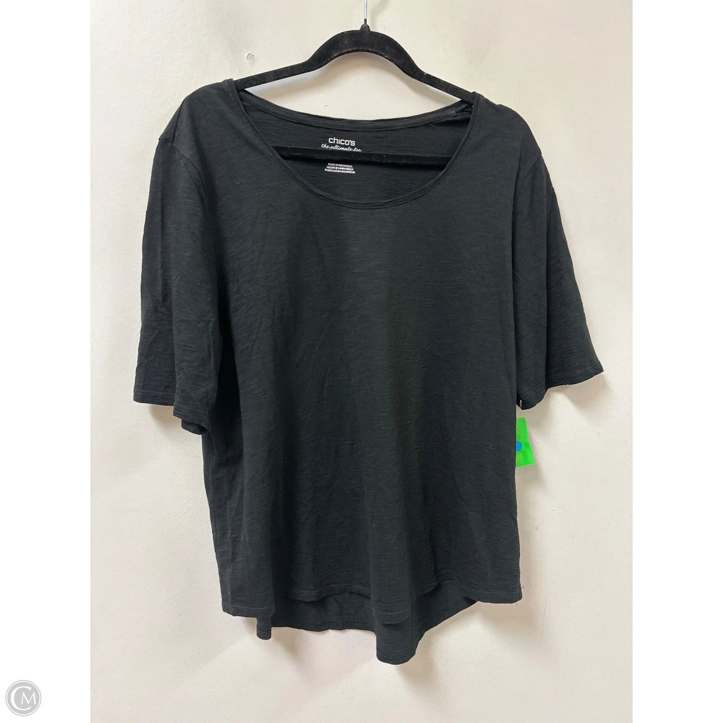 Top Short Sleeve By Chicos In Black, Size: Xl