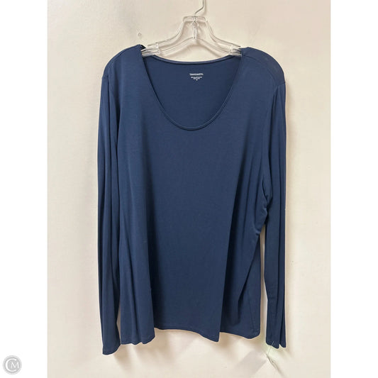 Top Long Sleeve By Clothes Mentor In Navy, Size: 1x