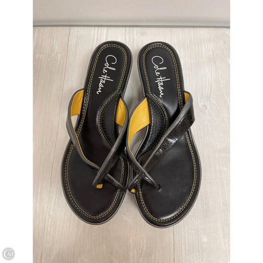 Sandals Heels Wedge By Cole-haan In Black, Size: 6.5