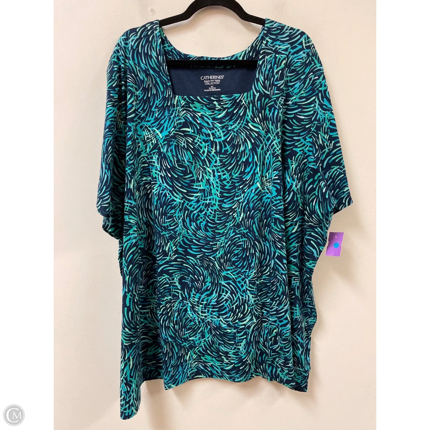 Top Short Sleeve By Catherines In Blue & Green, Size: 4x