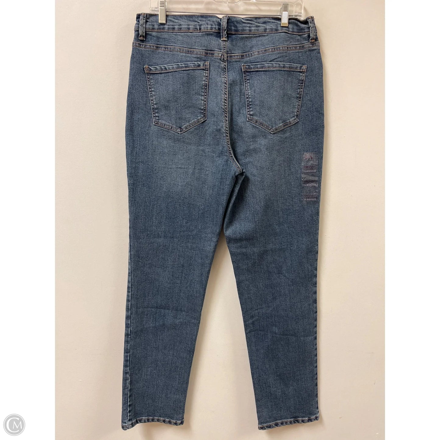 Jeans Straight By Gloria Vanderbilt In Blue Denim, Size: 14