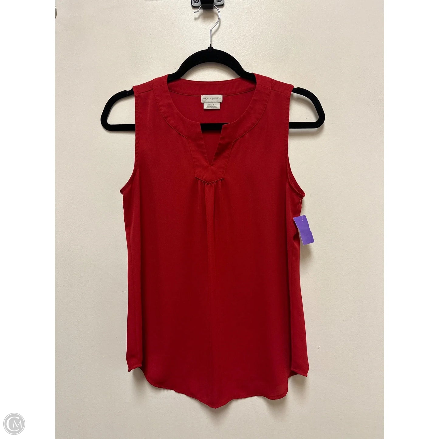 Top Sleeveless By Van Heusen In Red, Size: Xs