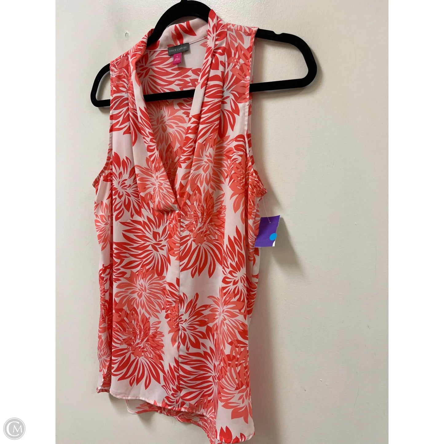 Top Sleeveless By Vince Camuto In Pink & White, Size: S