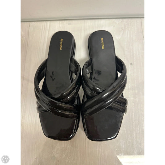 Sandals Flats By Pretty Little Thing In Black, Size: 8