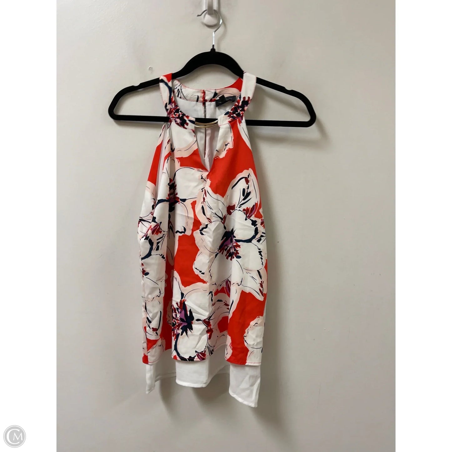 Top Sleeveless By Limited In Orange & White, Size: Xs