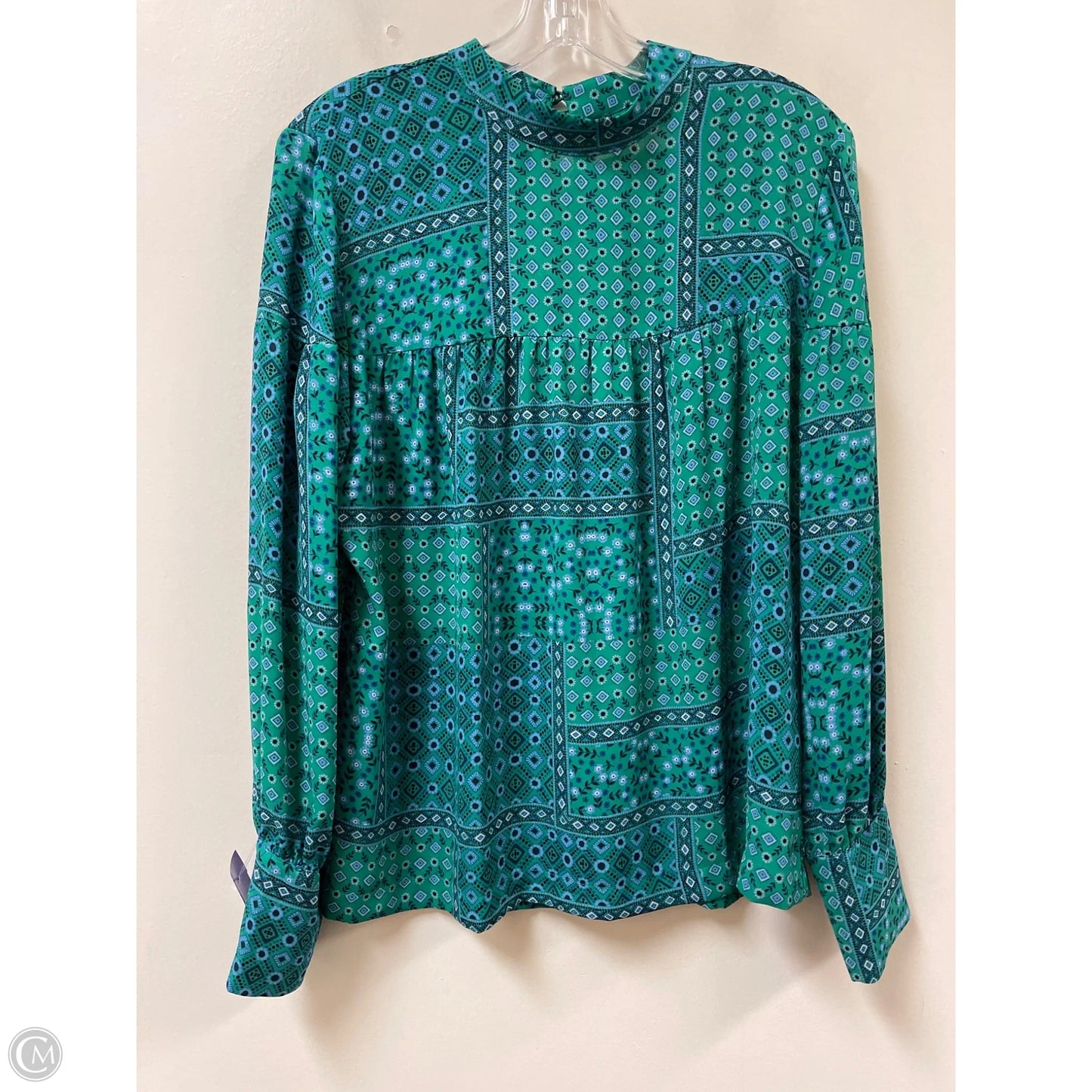Top Long Sleeve By Loft In Blue & Green, Size: M