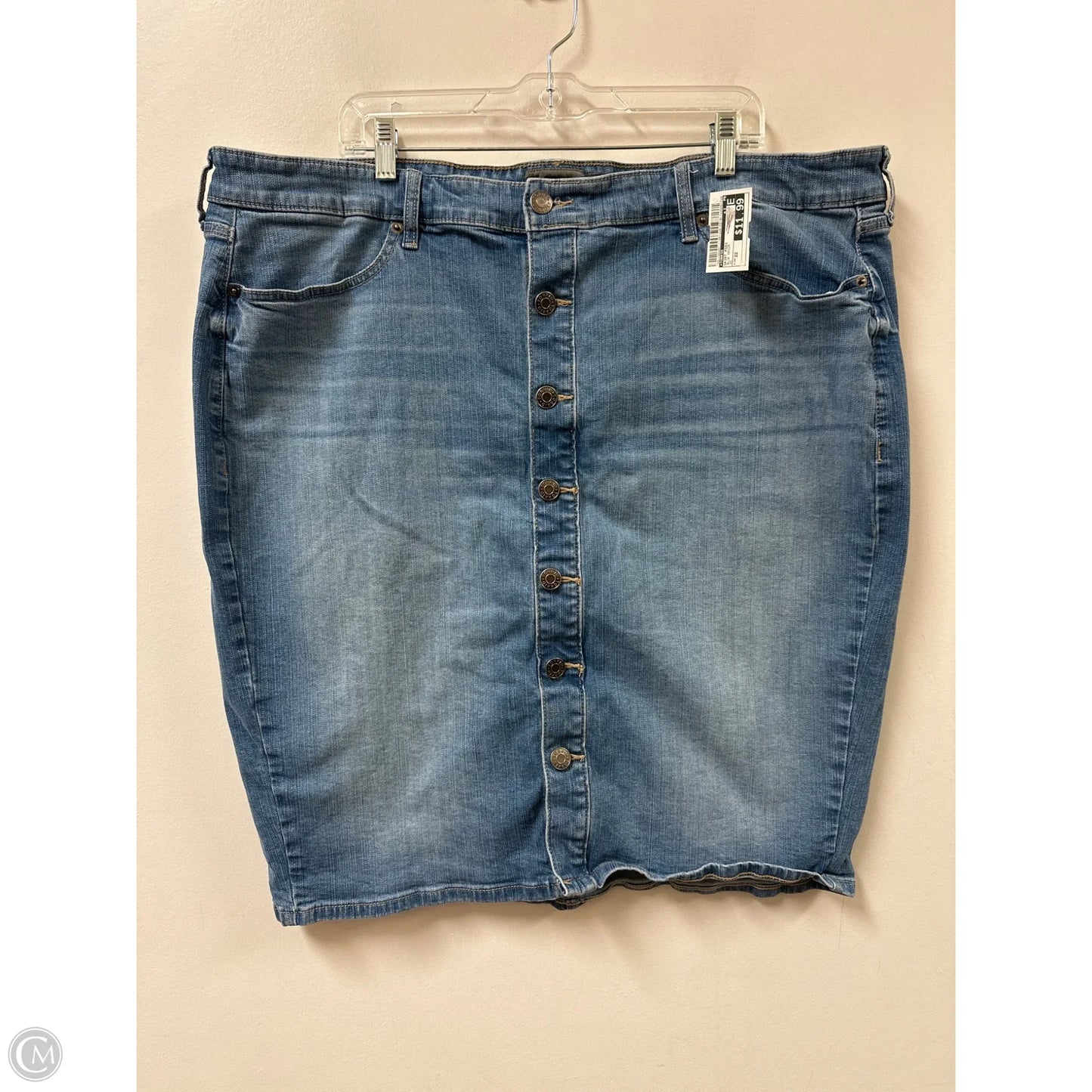 Skirt Midi By Torrid In Blue Denim, Size: 22