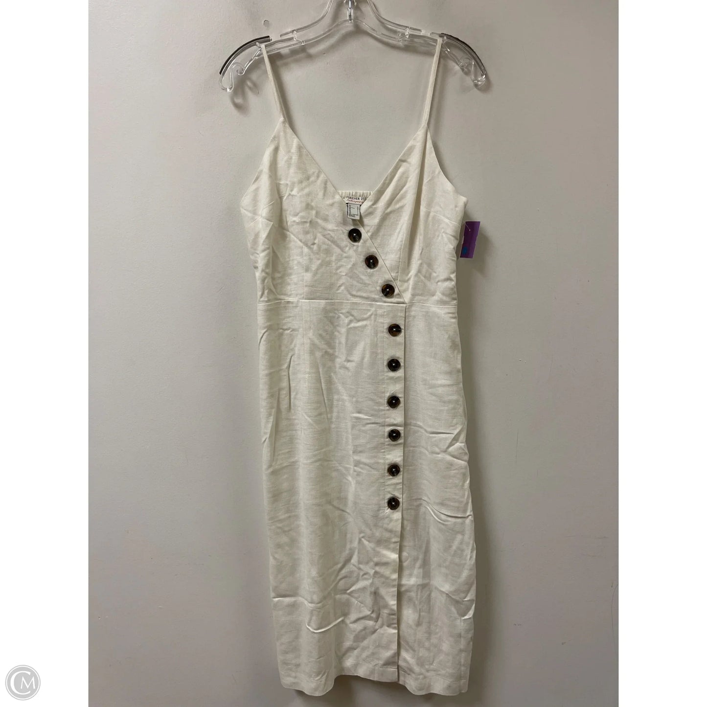 Dress Casual Midi By Forever 21 In White, Size: L