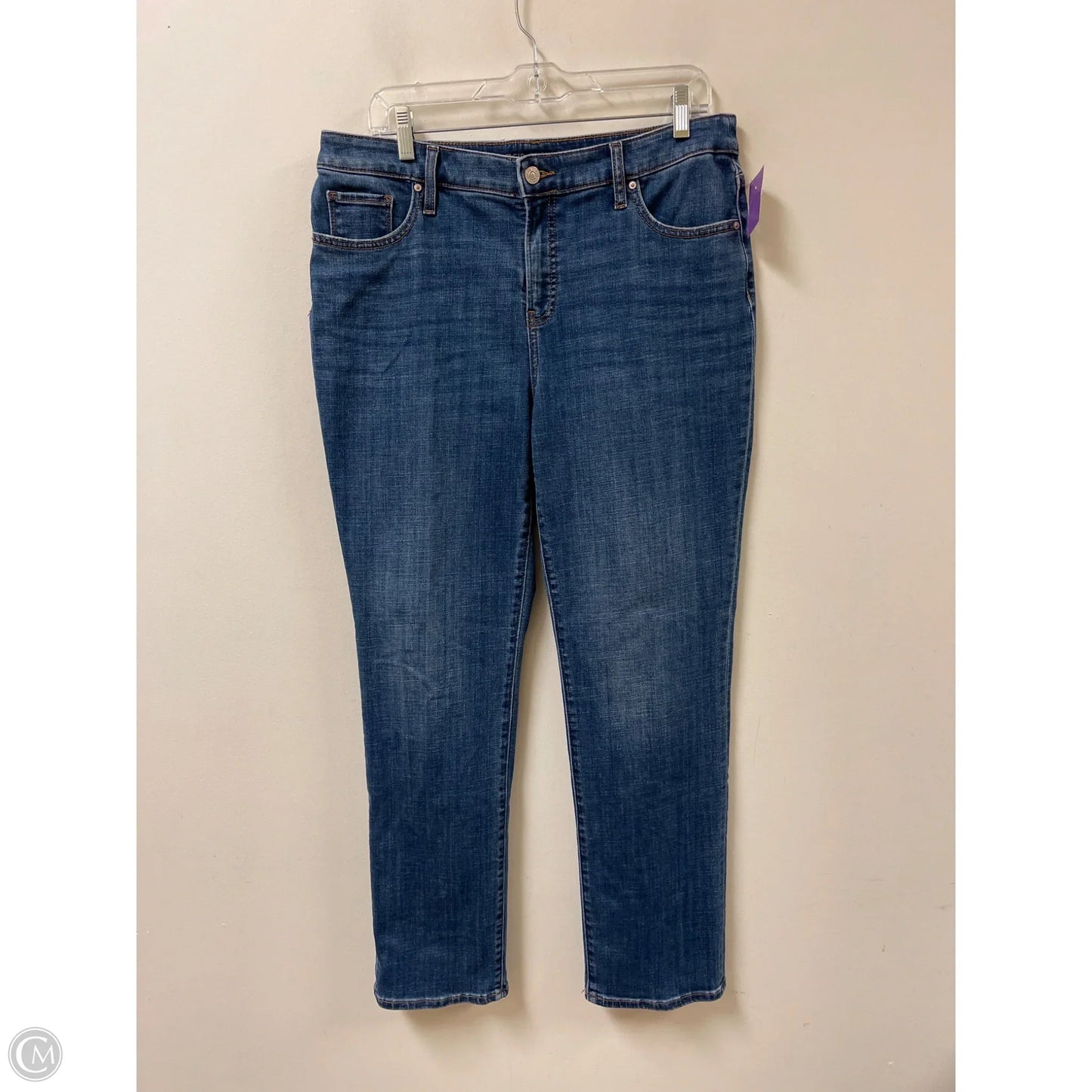 Jeans Straight By Chicos In Blue Denim, Size: 10