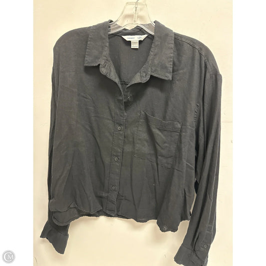 Blouse Long Sleeve By Old Navy In Black, Size: L