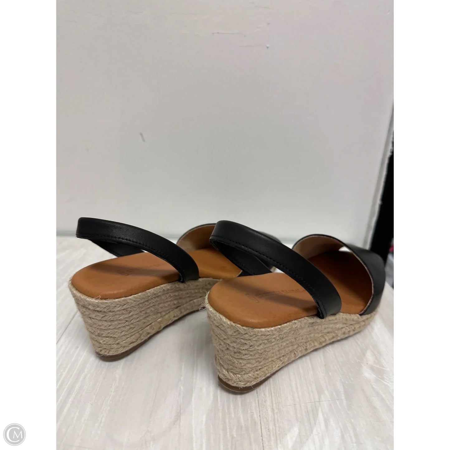 Sandals Heels Wedge By Cma In Black, Size: 10.5